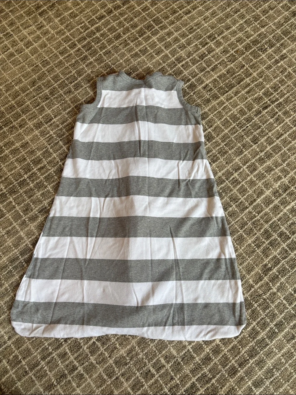 Kids Striped Gray & White Sleep Sack with Front Zipper (Size Medium)